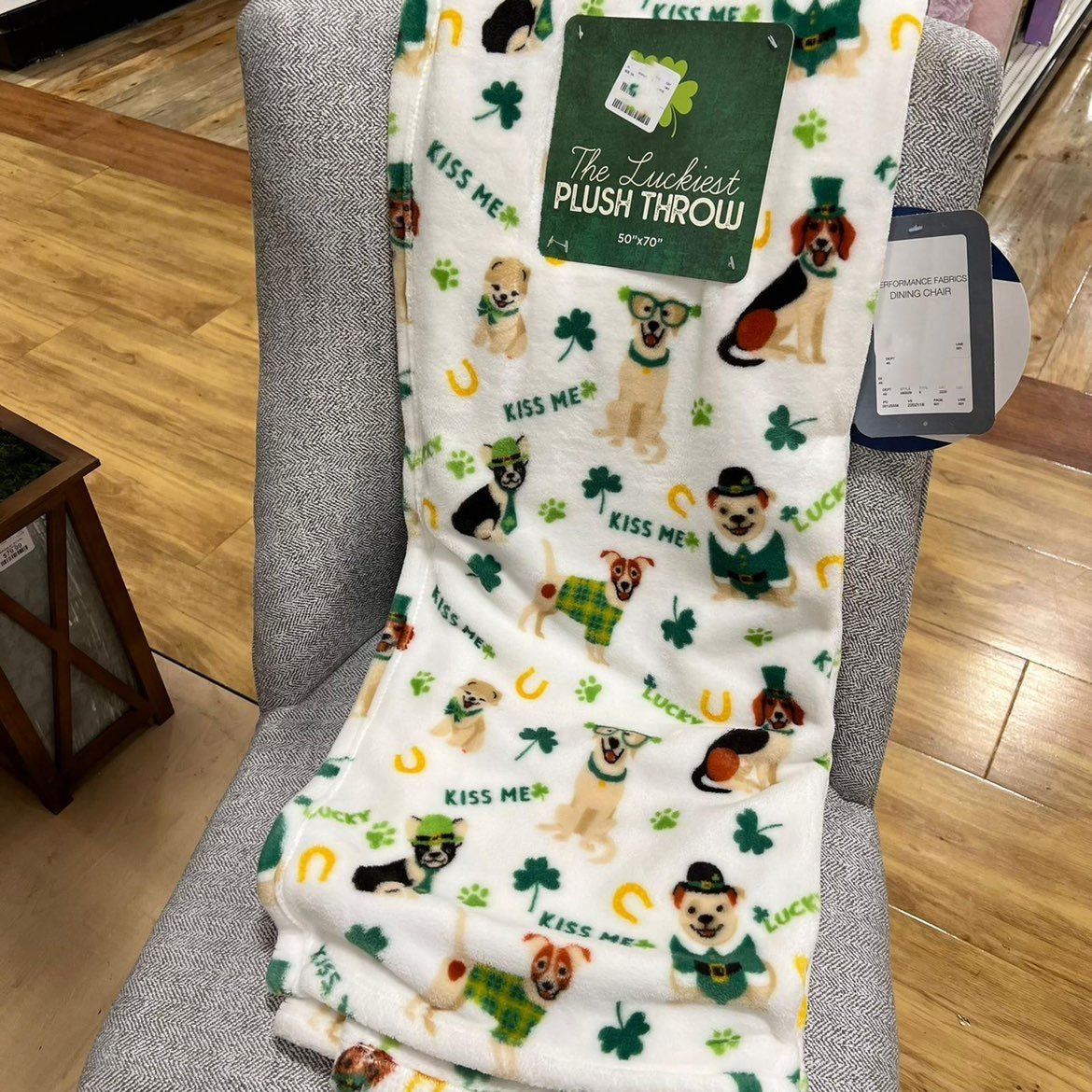 St Patricks Dogs Kiss me Plush Throw !