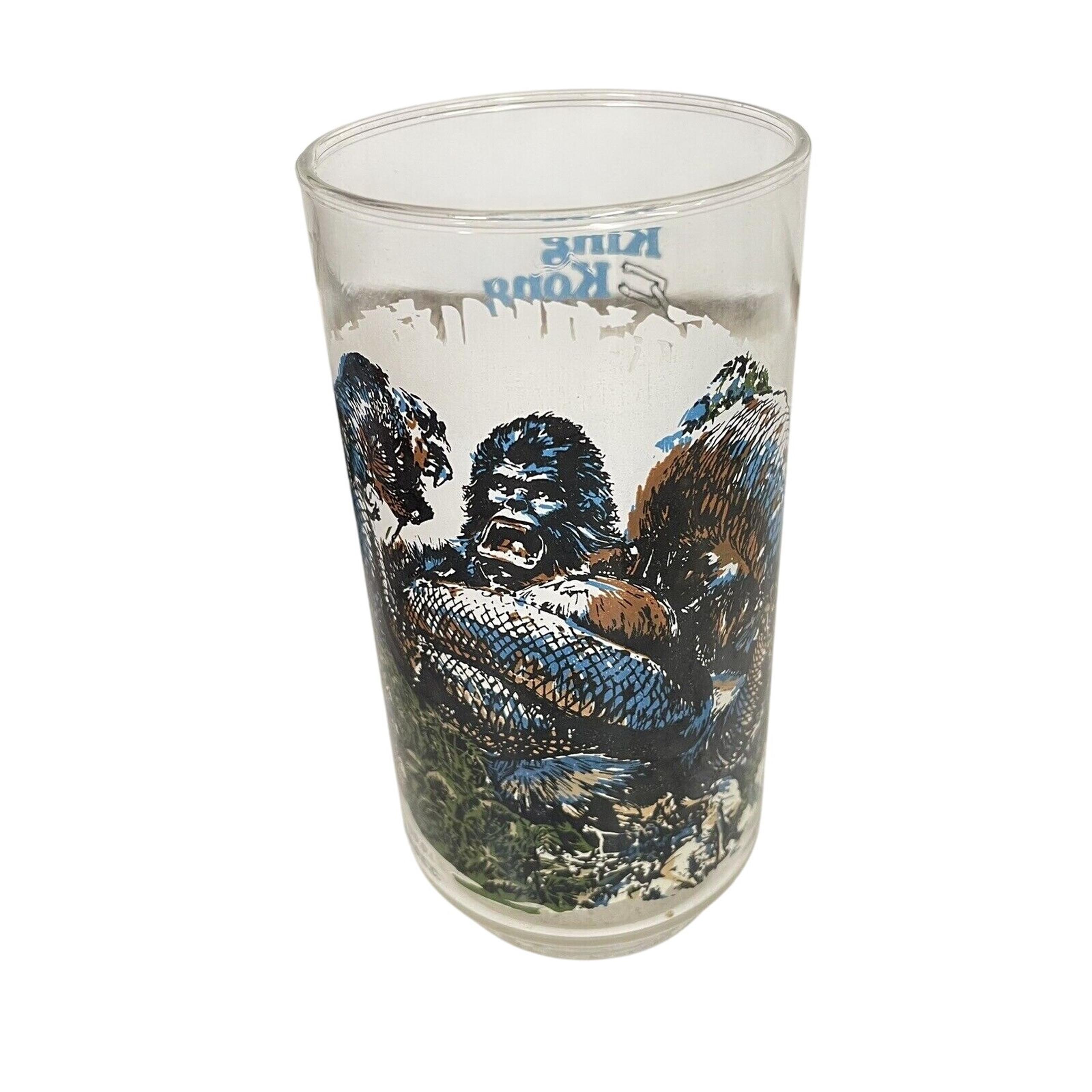 Vintage 1976 King Kong Drinking Cooler Glass Cup Coca-Cola Coke Skull Island