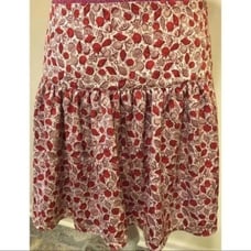 Ann Taylor Red Seashell Full Skirt Sz 8 Resortwear