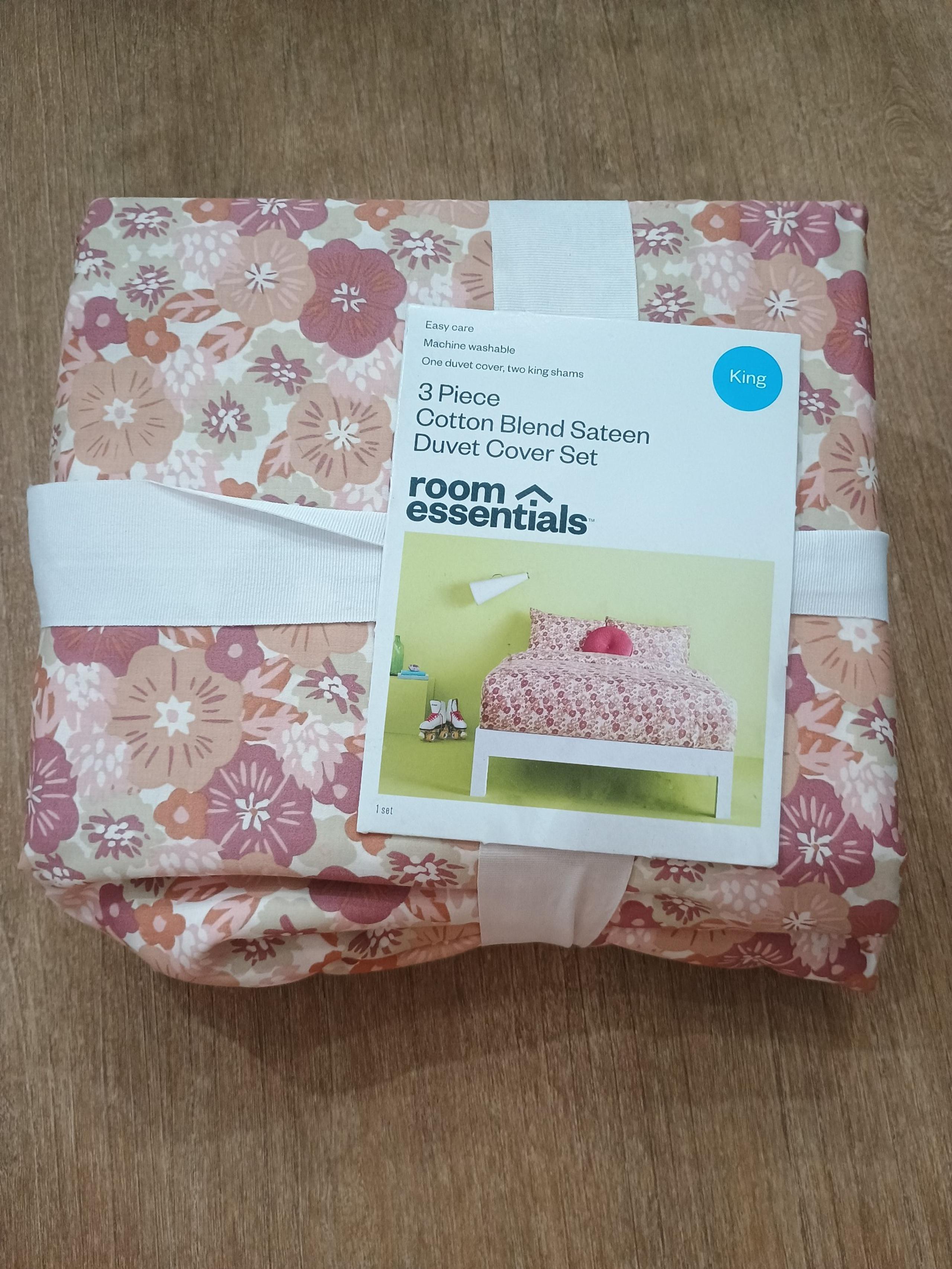 3-Piece King Duvet Cover Set - Cotton Blend Sateen - Floral Design - Rooms To Go