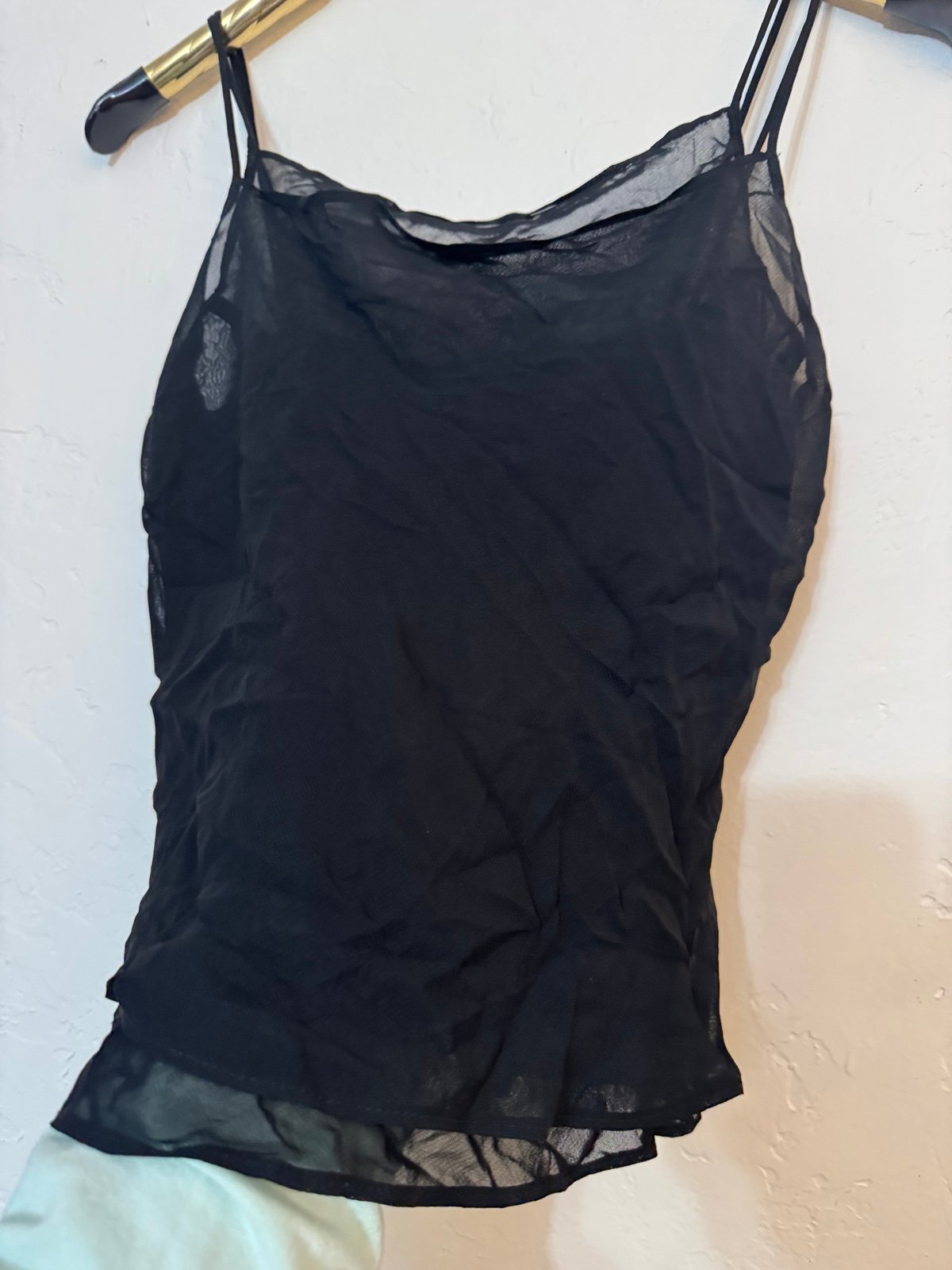 VINTAGE TADASHI SHOJI SEXY BLANK TANK BLOUSE SMALL EUC