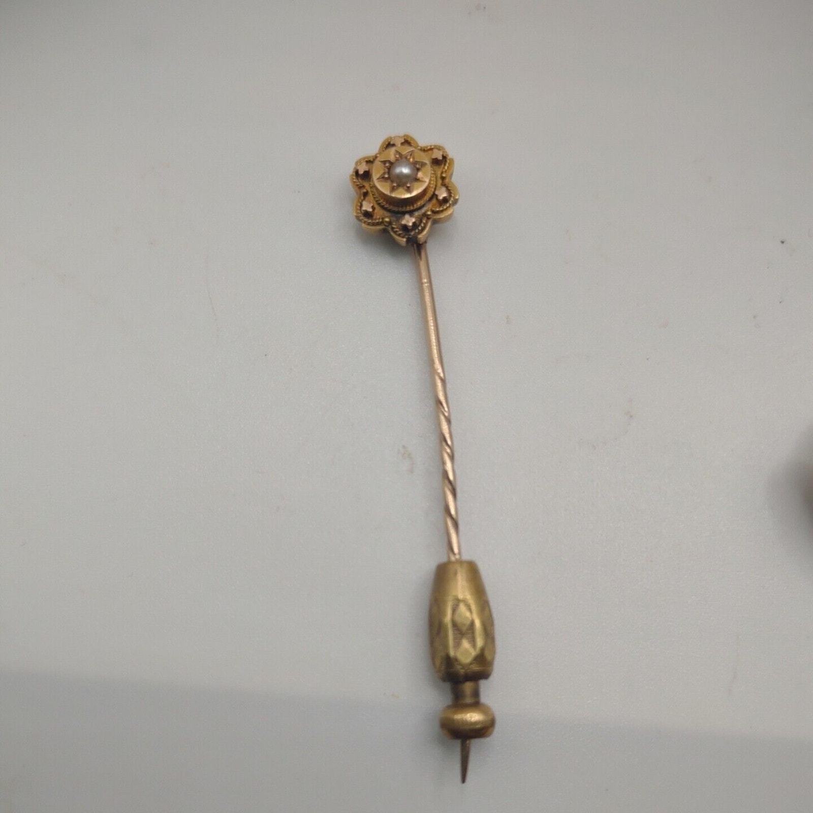Antique 15ct Gold And Seed Pearl Stick Pin