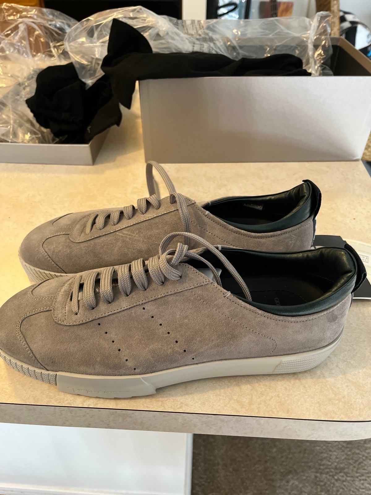 Giorgio Armani suede sneakers men