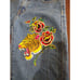 Ed Hardy Y2K Painted Bottom Tiger Front Womens Size 5/6 Denim Capris