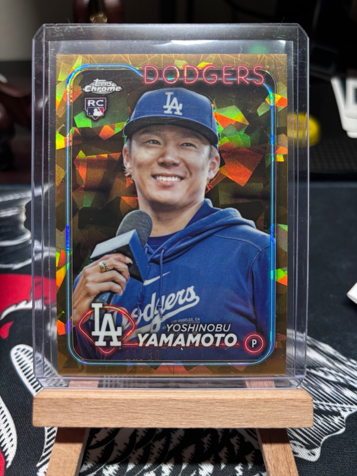 Yoshinobu Yamamoto Rookie Card Topps Chrome /50 Image Variation