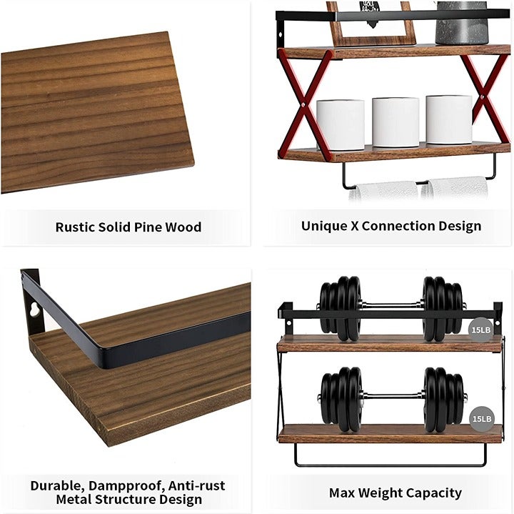 Floating Shelves Bathroom Wall Shelf with Towel Bar Wall Shelves Best Quality