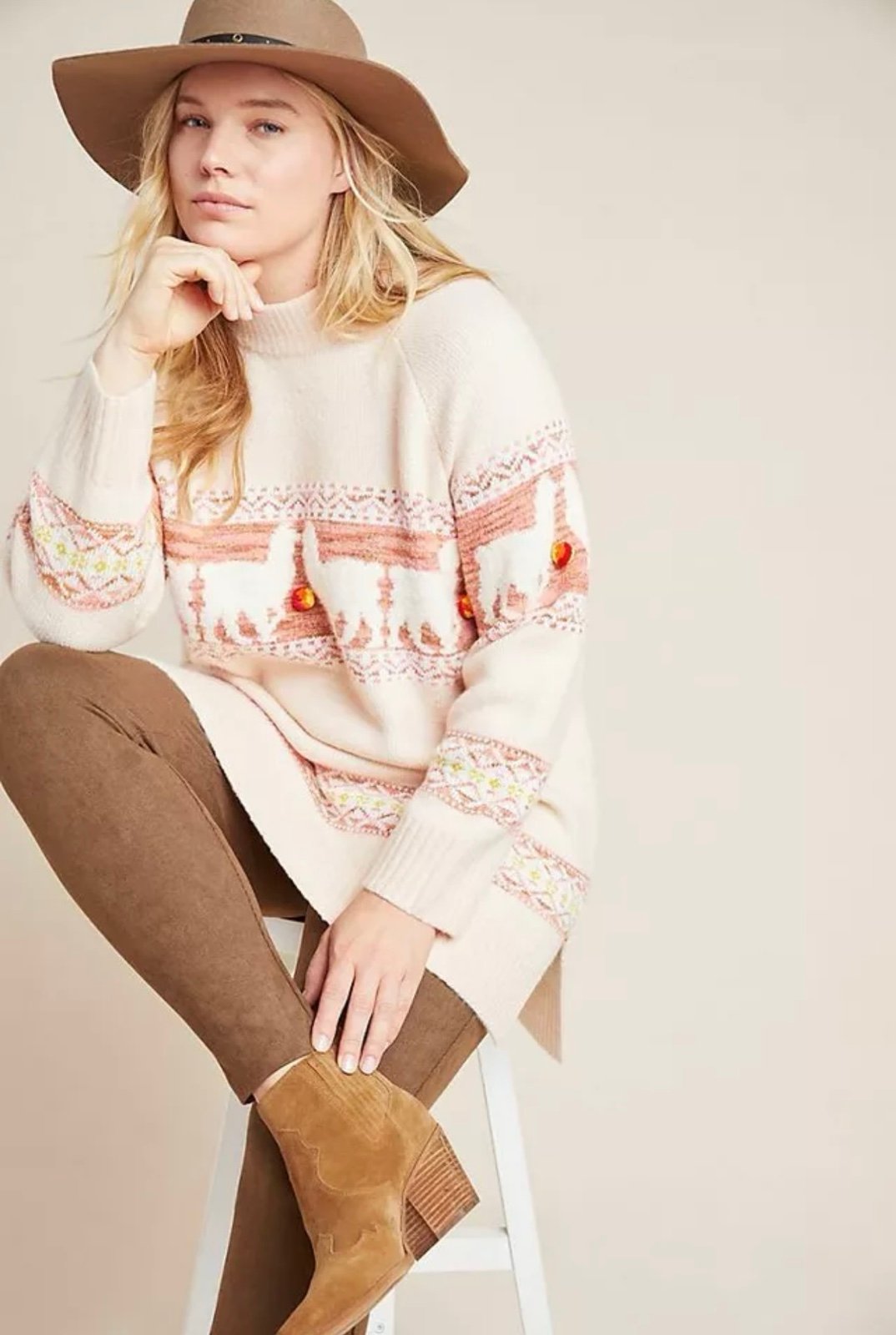 EUC size Large Anthropologie Aimee Pommed Alpaca Sweater
