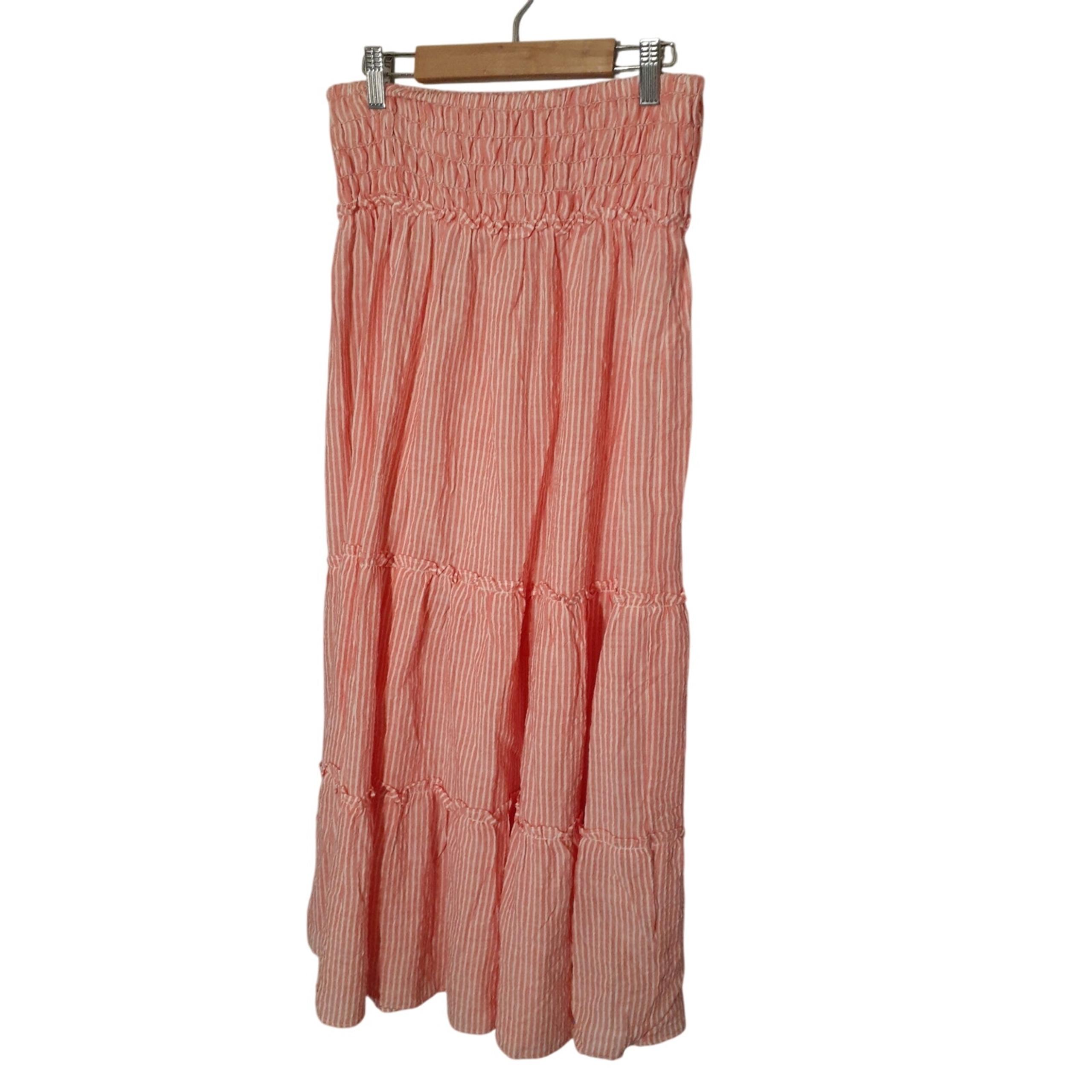 pink tiered elastic waistband maxi skirt NWT- Size L - Max Studio