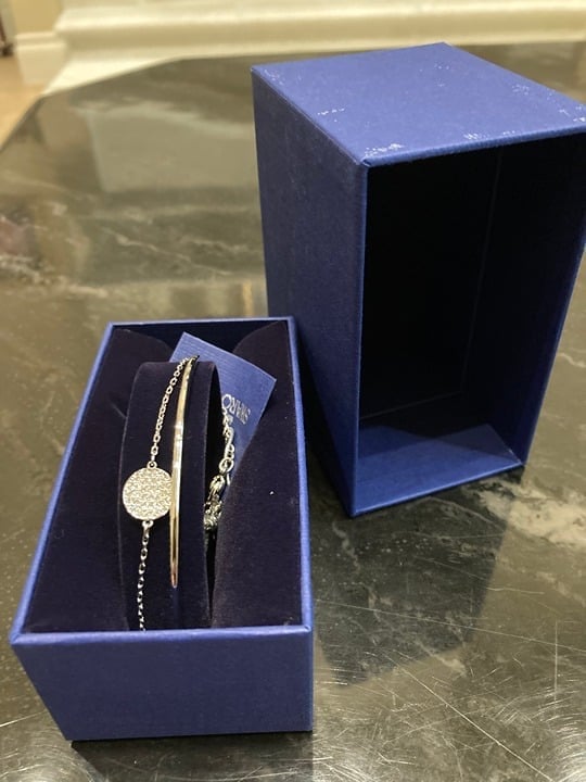 NIB Swarovski Platinum Rhodium Silver Ginger Bracelet