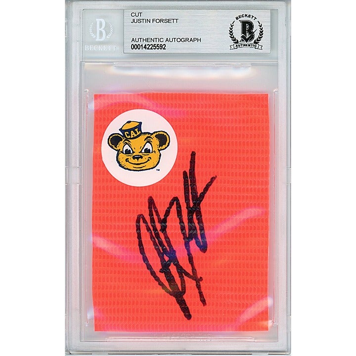 Justin Forsett Signed Cal Bears Football Pylon Piece Beckett BAS Slab Autograph