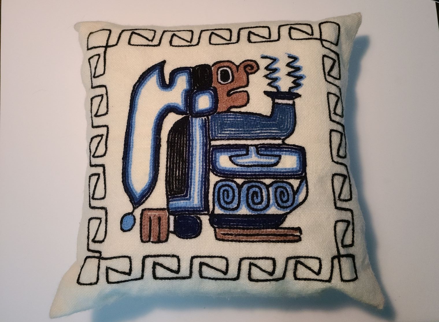 Hand-made Peruvian pillow case.