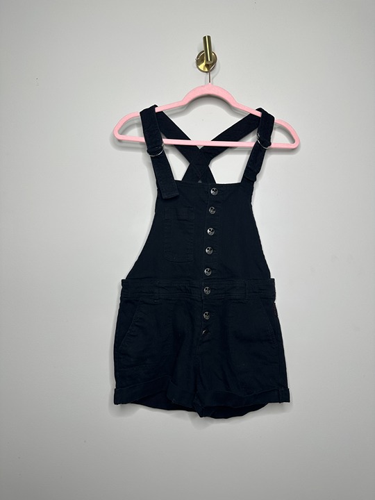 Disney Black Mickey Mouse Overalls Girls Medium