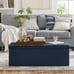 43 Storage Ottoman Bench Hold up to 660lb Ottoman with Storage Navy Blue