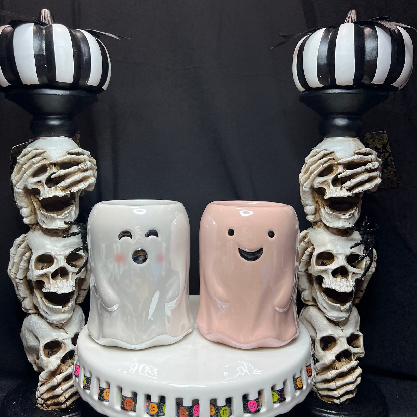 Cupcakes & Cashmere - Christian Siriano Pink & White Halloween Ghost Candles
