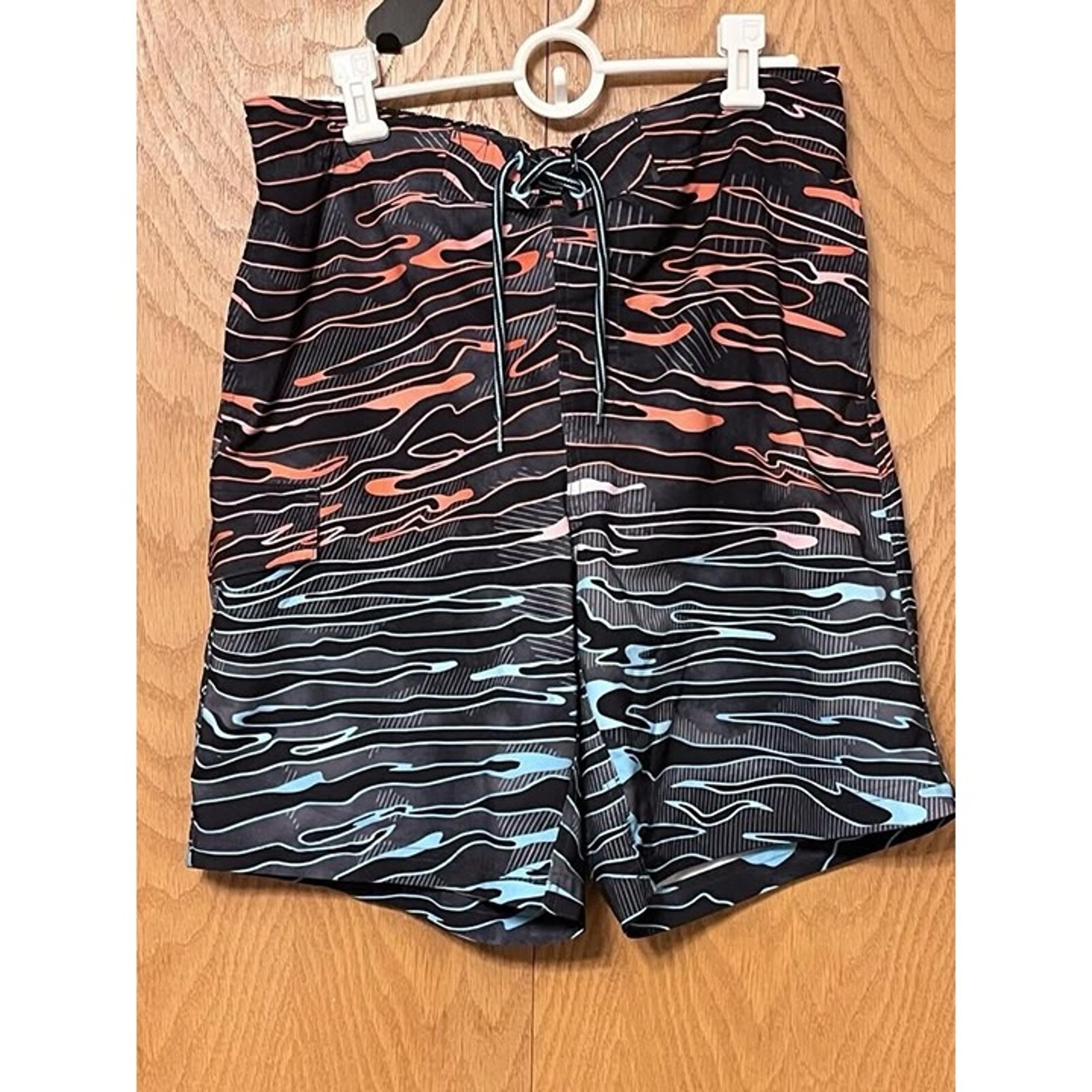 George Swim Trunks - Mens Size Medium (32-34) - Lined - Orange, Blue