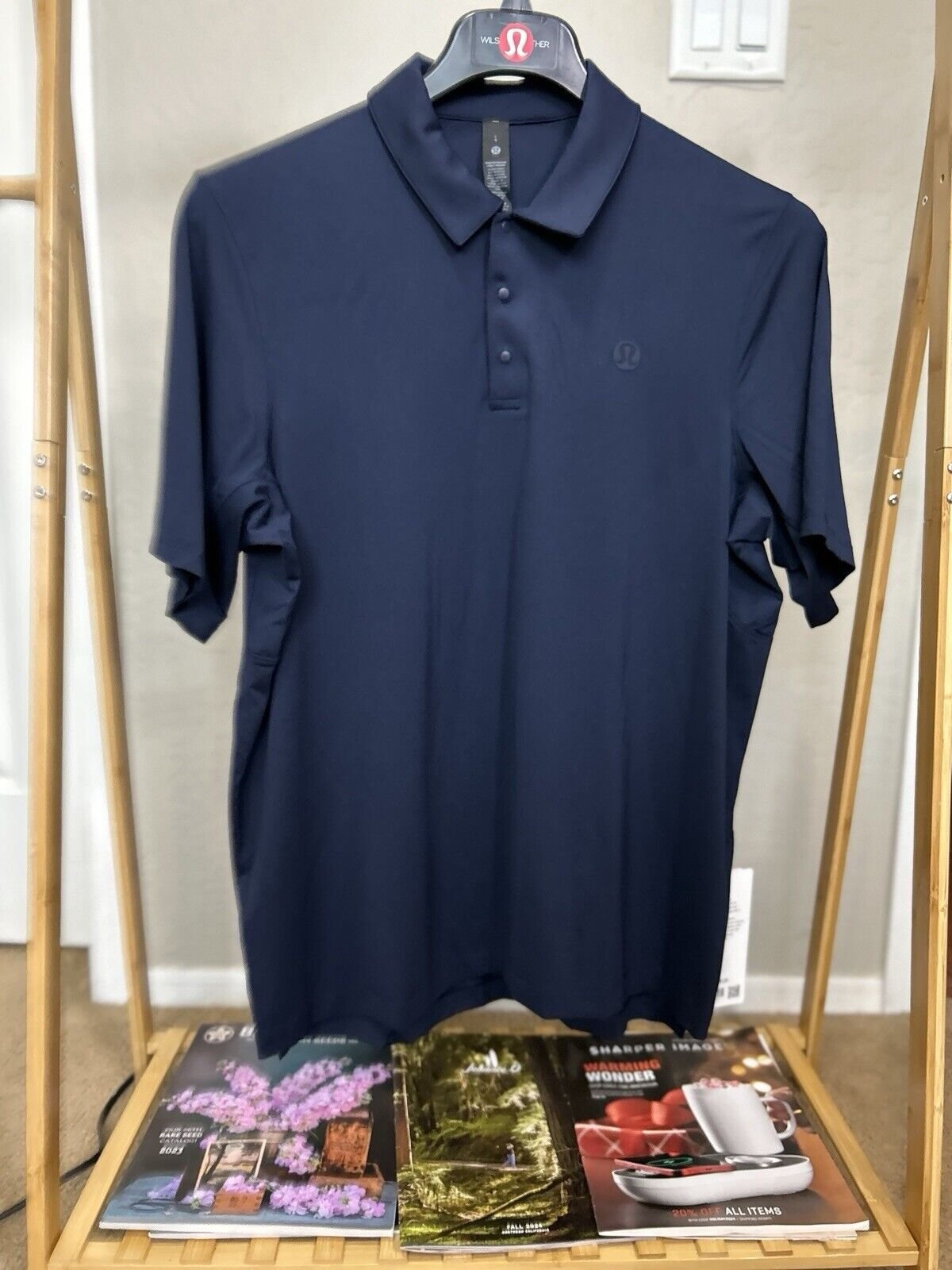 NWT98 Lululemon Logo Sport Polo Short Sleeve - TRNV - Size L