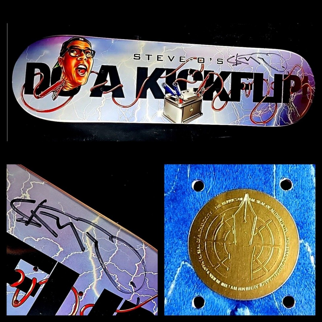 Steve-o Signed Do a Kickflip Berrics Steve o Autograph Skateboard Auto Deck