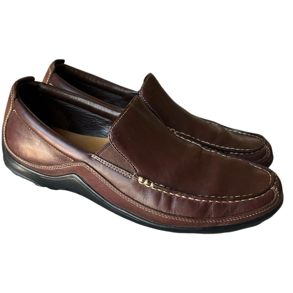 Cole Haan Mens Size 10.5 Shoes Tucker Venetian Driving Loafers Brown Leather