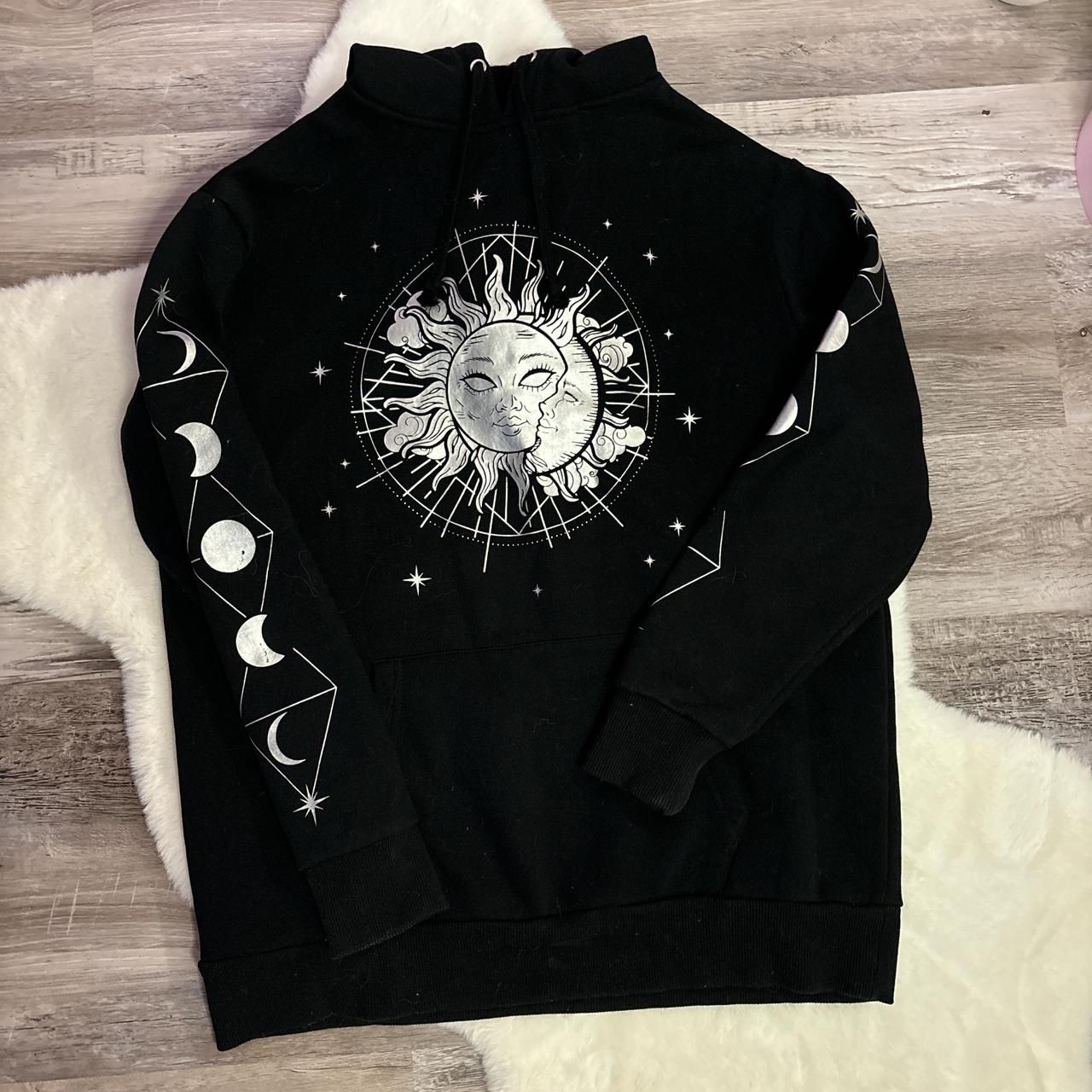 Dolls Kill Women's Black Celestial Hoodie Horoscopez