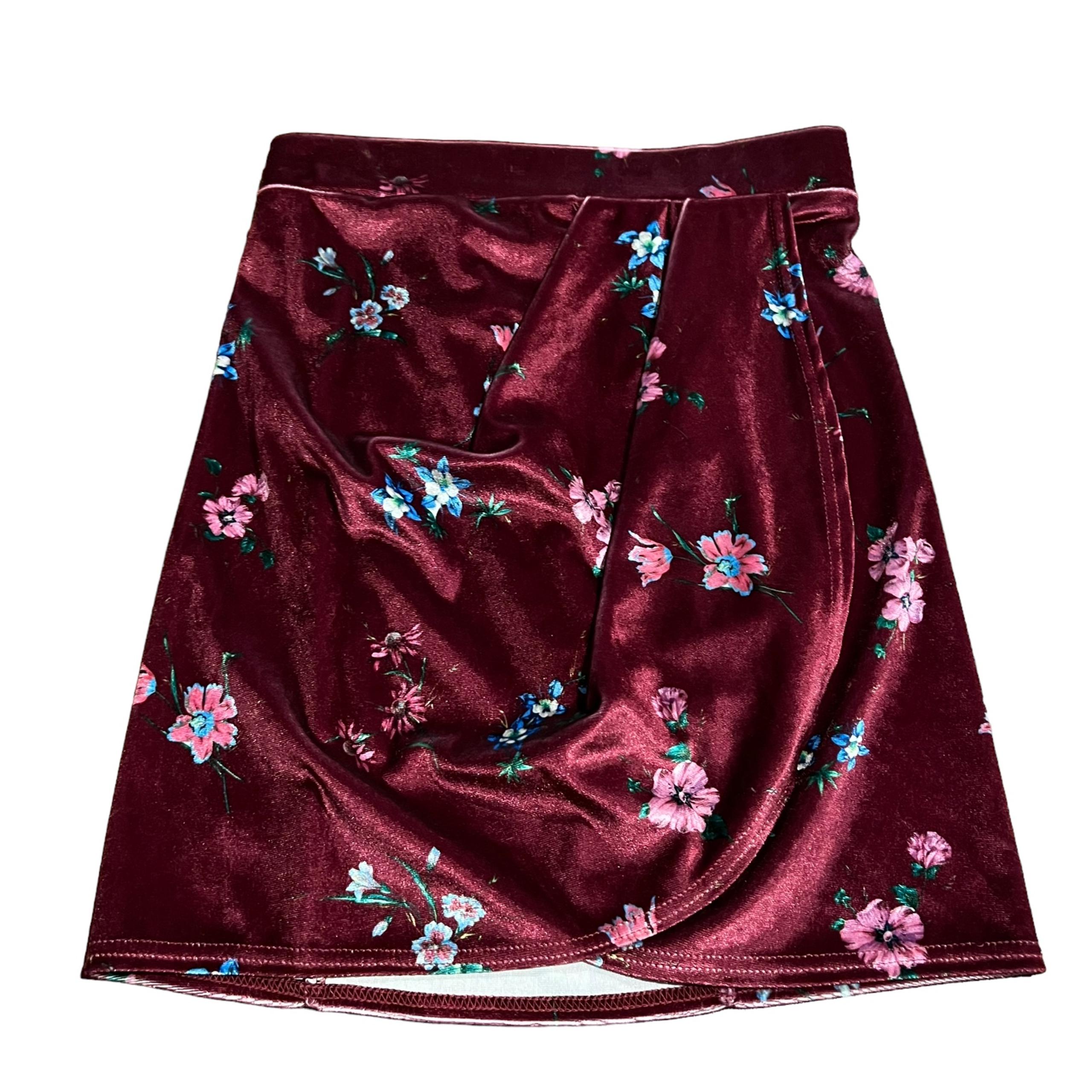 Women’s Floral Velvet Faux Wrap Mini Skirt Size 4 NWT - ASOS