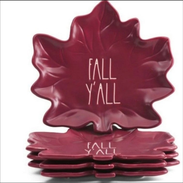 SET of 4 Rae Dunn Fall y ’all Ceramic Plates