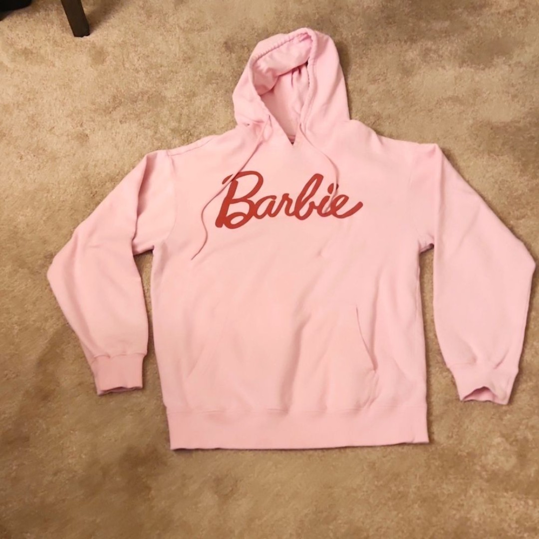 Barbie Women's Pink Pullover Hoodie Size L