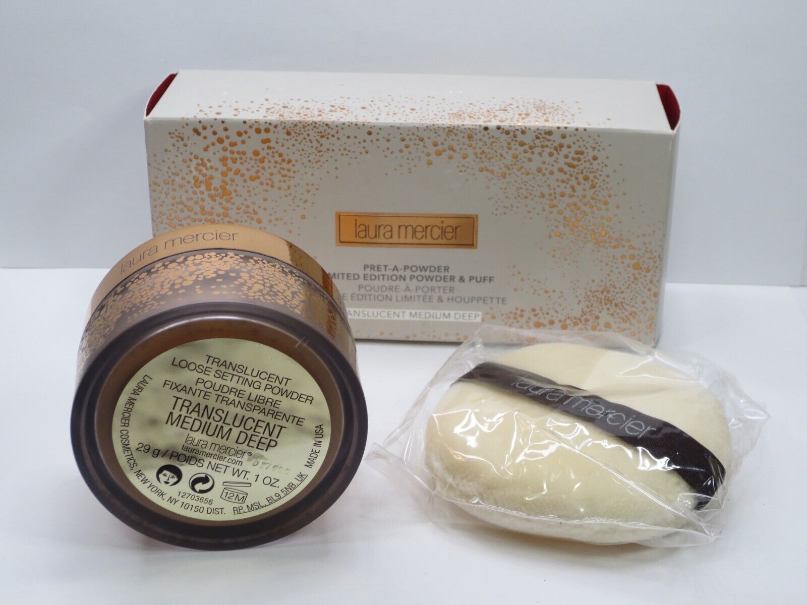 LAURA MERCIER PRET-A-POWDER LIMITED EDITION TRANSLUCENT MEDIUM DEEP BOXED