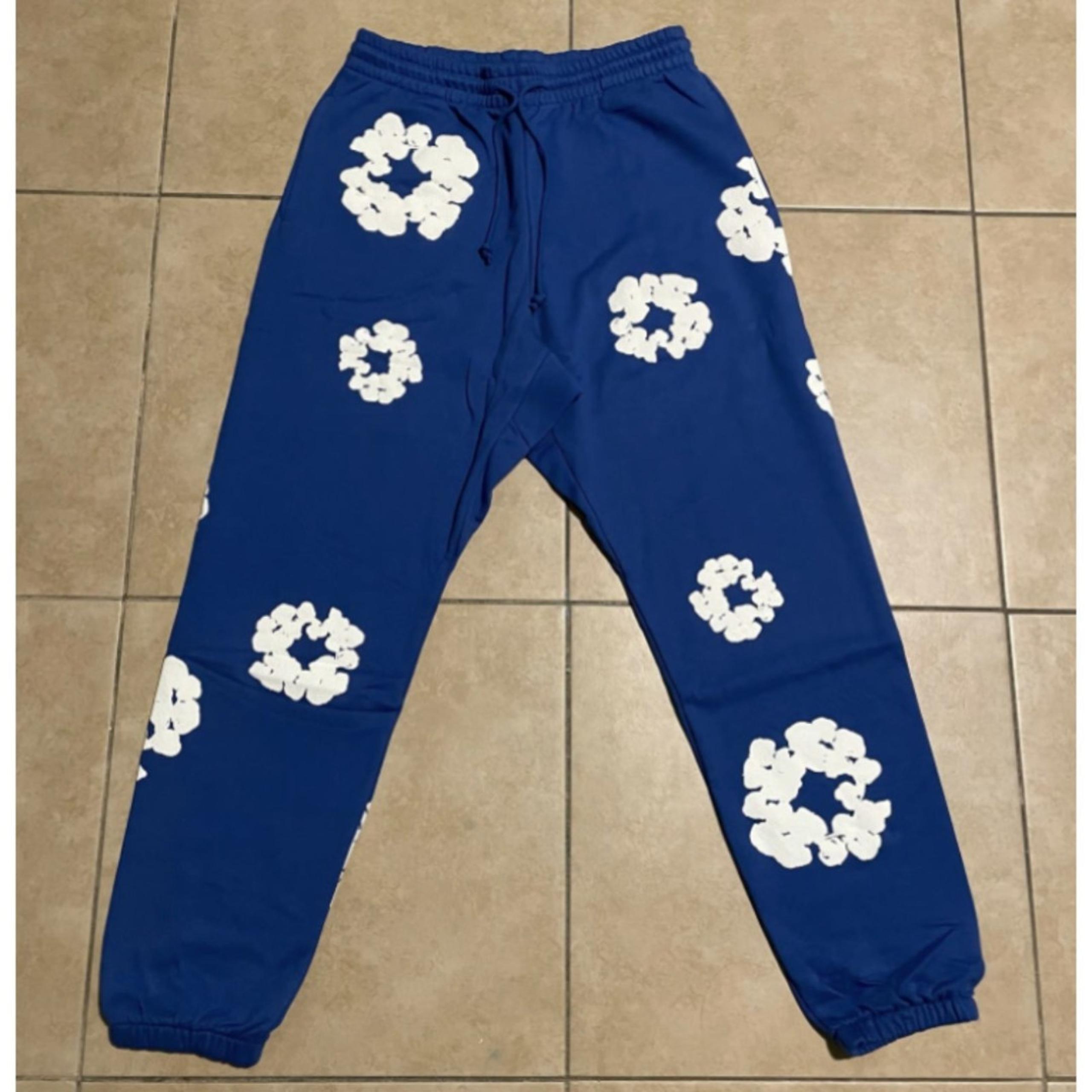 Denim Sweatpants Navy and White Men Size XL - Tears