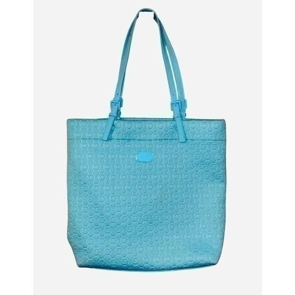 Michael Kors Signature Neoprene turquoise large tote