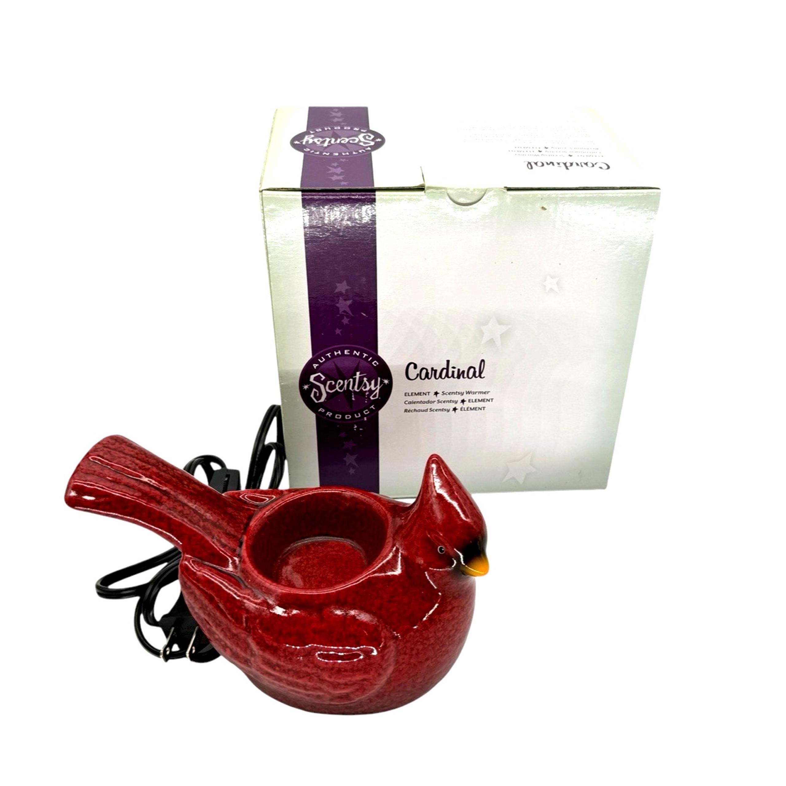 VTG Scentsy Christmas Cardinal Red Bird Element Wax Warmer Retired 2013 WORKS