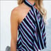 Navy stripe halter top NWT medium