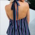 Navy stripe halter top NWT medium