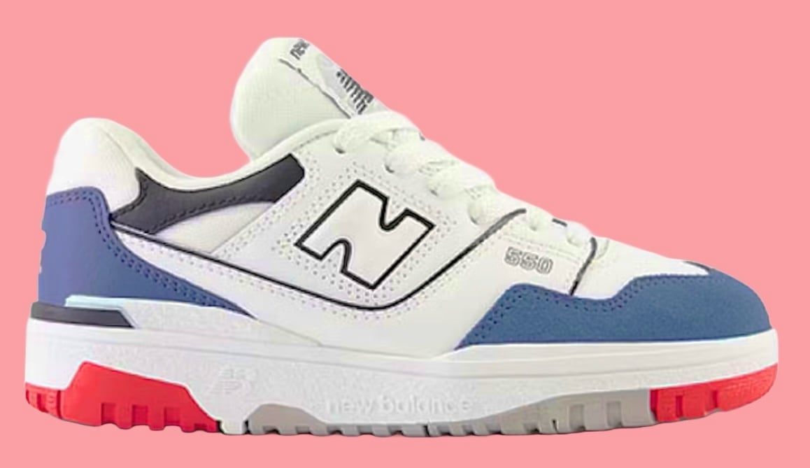 New Balance - 'USA' 550 Big Kid 2023 White/Navy/Red Leather Sneakers - 8.5