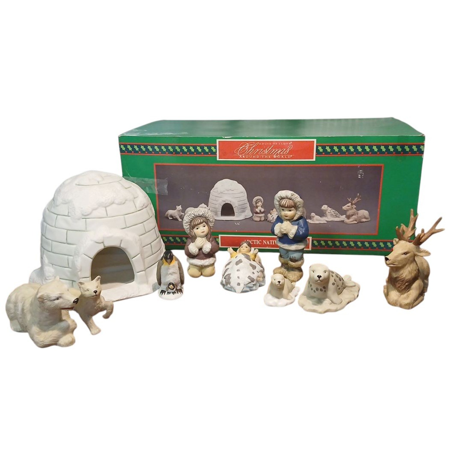 House Of Lloyd Christmas Around the World Arctic Nativity Set 1994 Igloo Animals