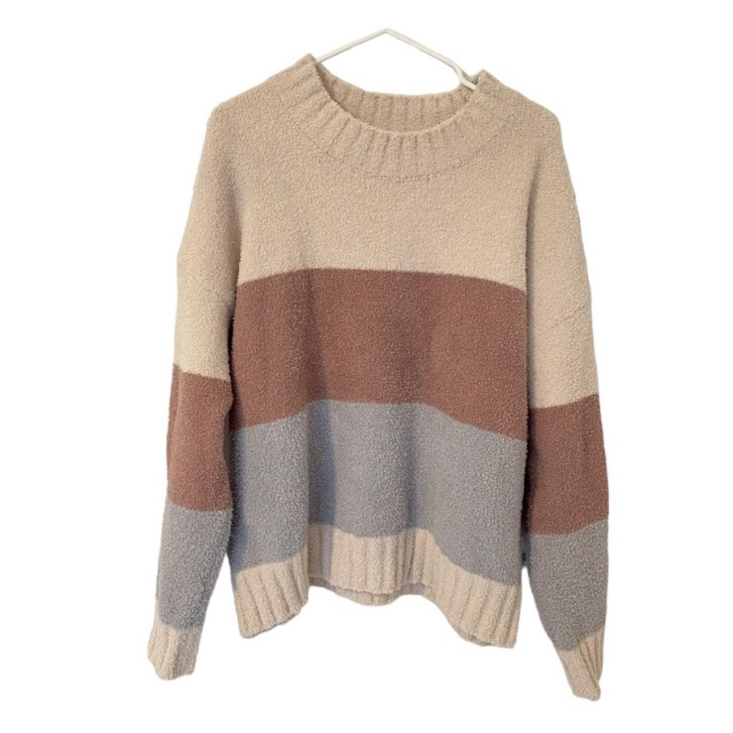 Thread & Supply Chenille Color Block Striped Crew Neck Sweater Size XX-Large