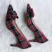 J. Crew Colette Bow Pumps Stewart Tartan Plaid Red Green Pointed Toe Size 6.5