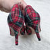 J. Crew Colette Bow Pumps Stewart Tartan Plaid Red Green Pointed Toe Size 6.5