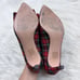 J. Crew Colette Bow Pumps Stewart Tartan Plaid Red Green Pointed Toe Size 6.5