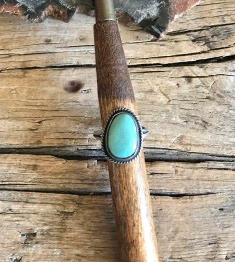 Vintage Southwestern turquoise ring sterling silver size 7