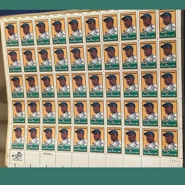 Vintage MNH Scott JACKIE ROBINSON MNH 20 Cent Sheet of Stamps Scott