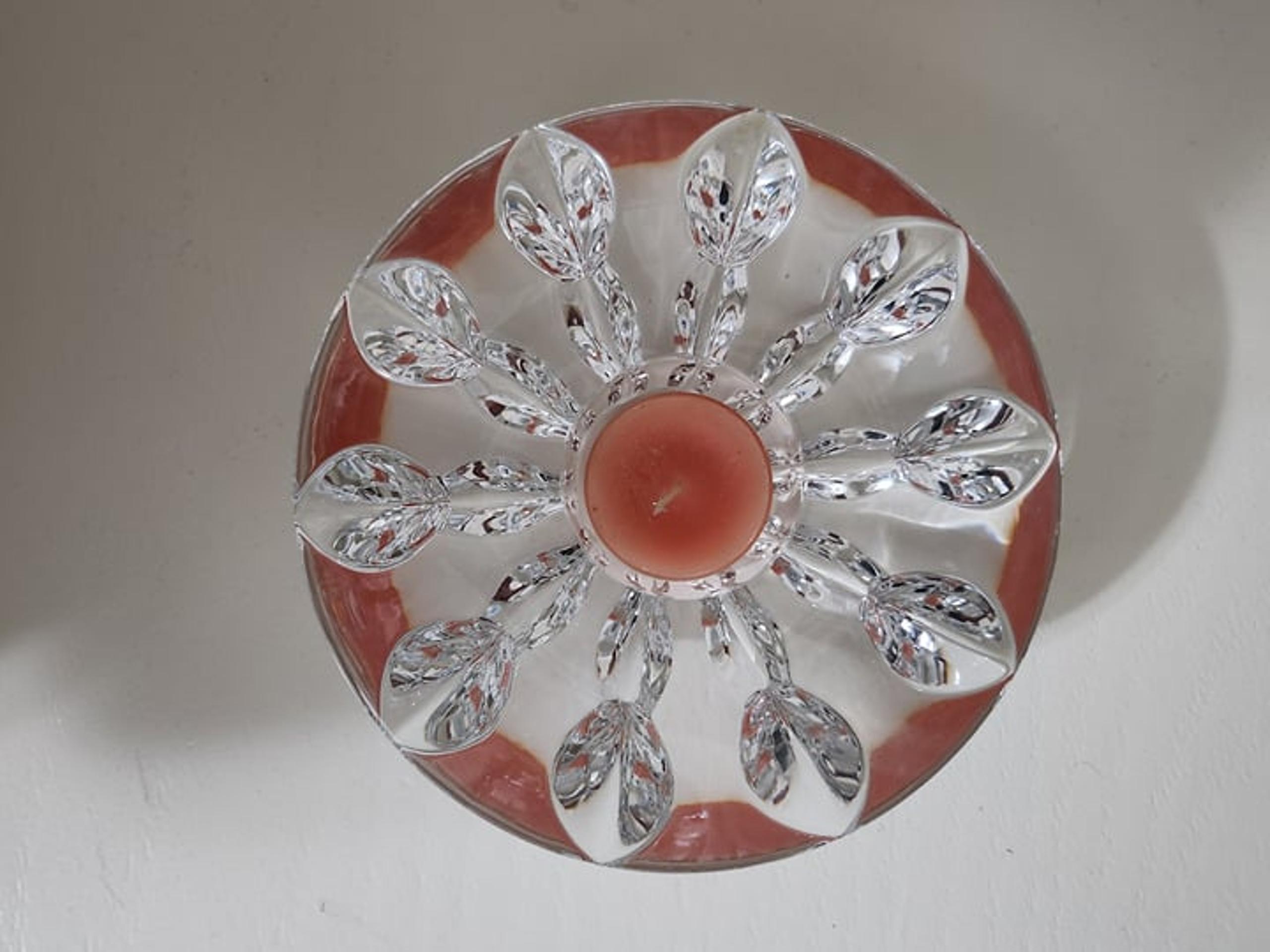 Late 20th Century Miller Rogaska Equinox Crystal Candle Holder