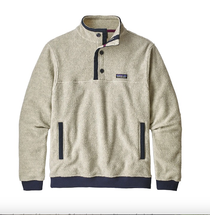 Men's Patagonia Oatmeal Heather Shearling Button Pullover (Size XS)