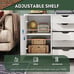 5-Drawer Wood Dresser Chest with Door, Mobile Storage Cabinet