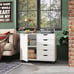 5-Drawer Wood Dresser Chest with Door, Mobile Storage Cabinet