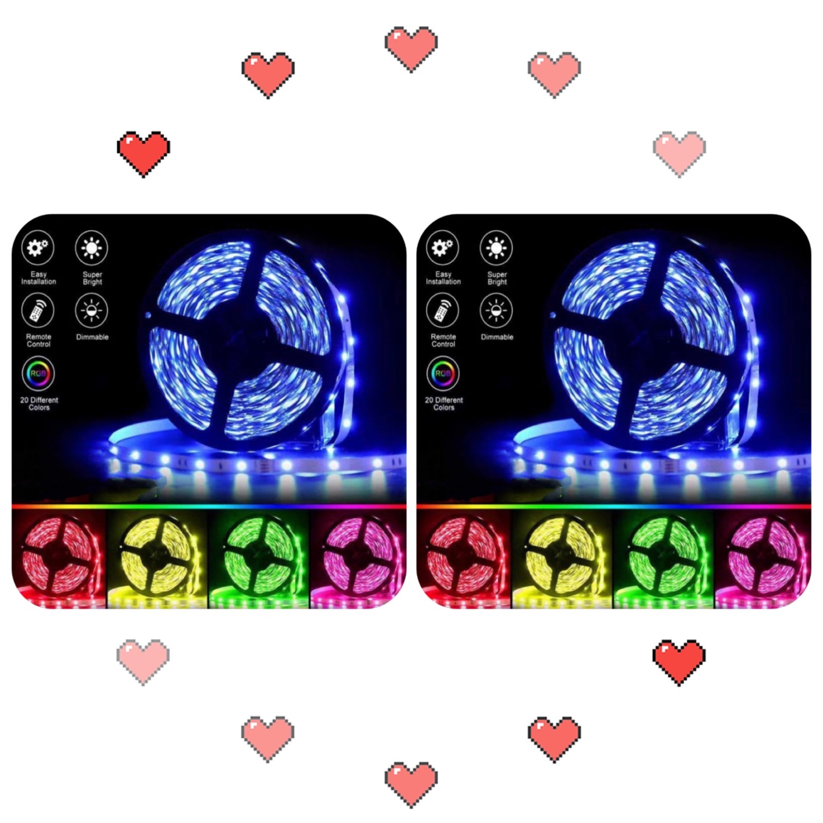 2 set 15M led strip lights, with remote controller, color changing tape light