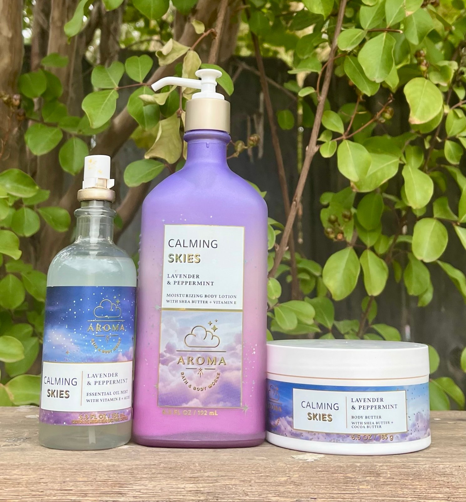 B&BW Calming Skies Aromatherapy Body Butter, Lotion & Mist 3 pc Set