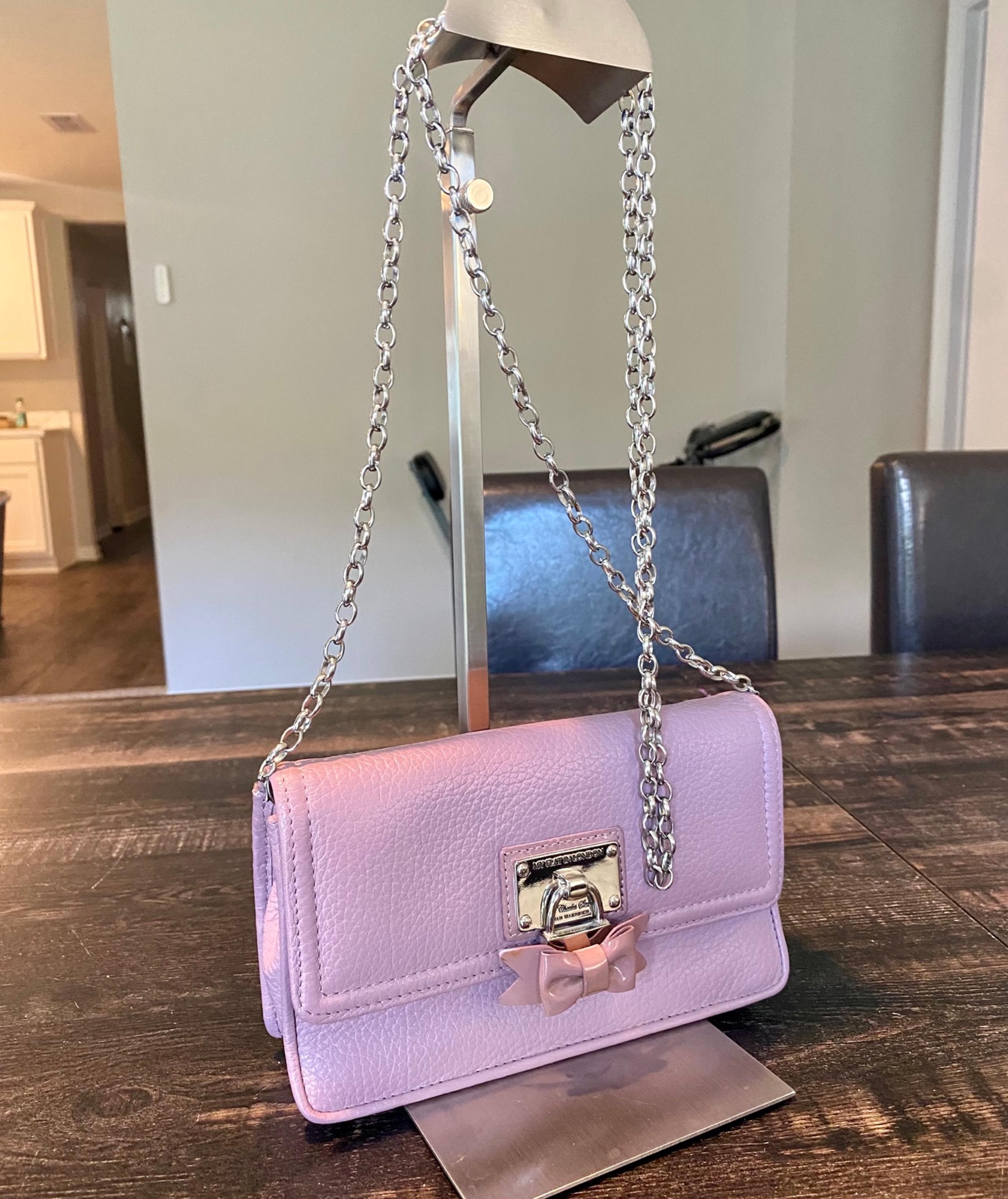 My Flat In London by Brighton Crossbody bag bow flap purse dusty pink
