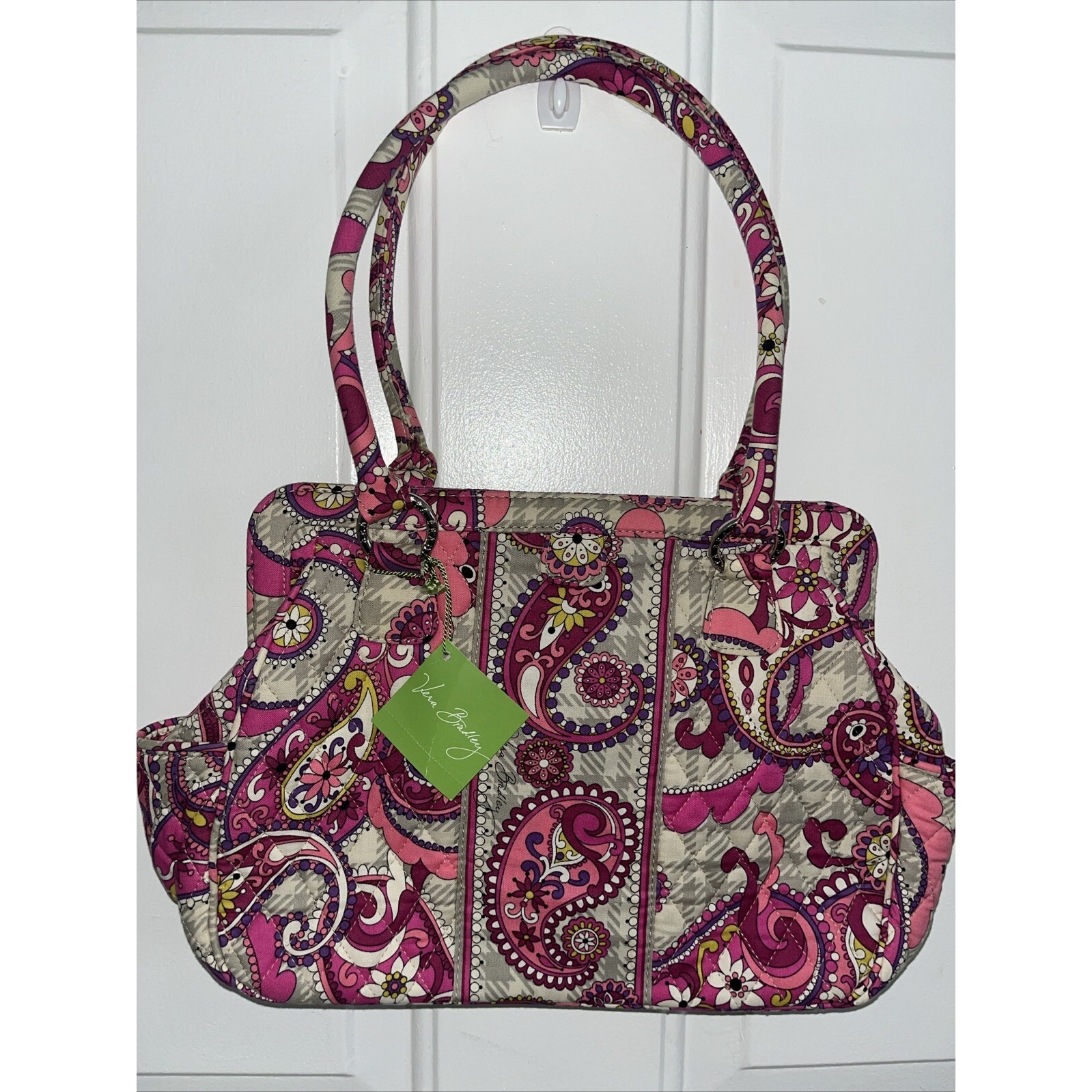 Vera Bradley Paisley Meets Plaid Pattern Frame Bag Shoulder Bag