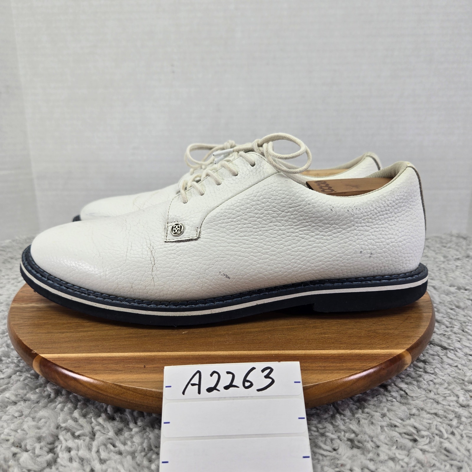 G/Fore G4 Gallivanter White Leather Casual Oxford Spikeless Golf Shoe Mens 11.5