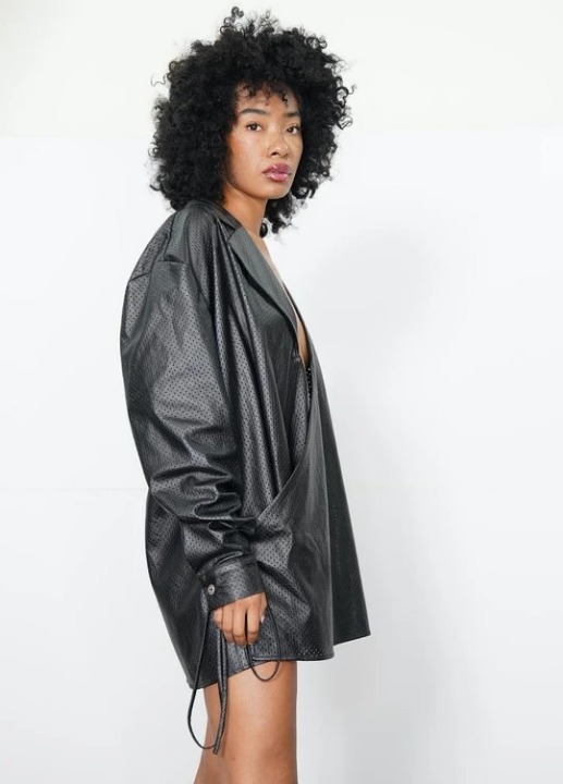 Leather Wrap Style Shirt - 3XL